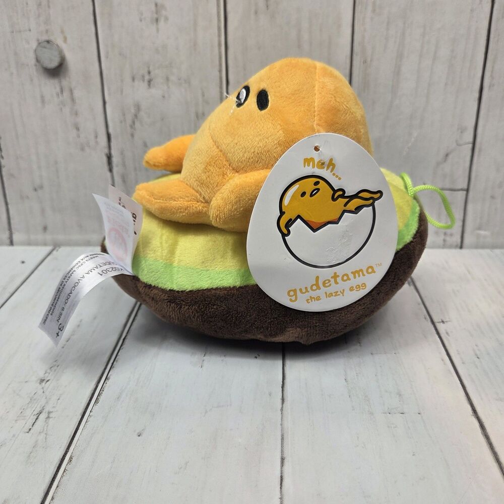 Sanrio Gudetama the Lazy Egg On Avocado Plush Stuffed Toy Gift Collectible